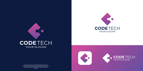 simple logo coding designs template.