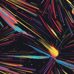 Wall Mural - vibrant cosmic explosion in abstract space setting