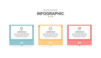Wall Mural - 3 steps infographic business concept design template vector