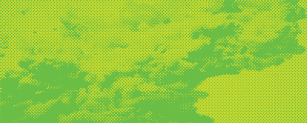 Wall Mural - Dots halftone green color pattern gradient texture with technology digital background. Dots pop art comics with nature graphic design.