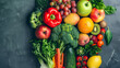 © Sawyer0 - Fresh, natural fruits and vegetables that support brain function. A green, vitamin, raw diet helps with clear thinking and a healthy, creative mind.