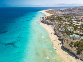Wall Mural - aerial views of butihondo and jandia beach, fuerteventura, canary islands