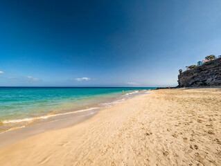 Wall Mural - aerial views of butihondo and jandia beach, fuerteventura, canary islands