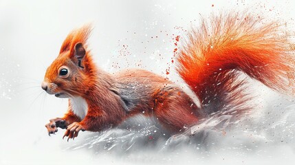 Wall Mural -  White Background with Painted Tail