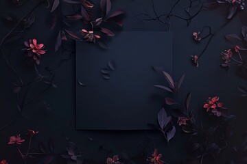 Wall Mural - A black background with a white square in the middle