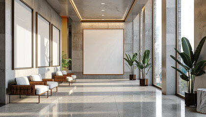 Wall Mural - Modern lobby with integrated lighting