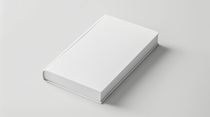 Aufkleber - Blank white hardcover book on a light gray background, studio shot. Publishing and design concept
