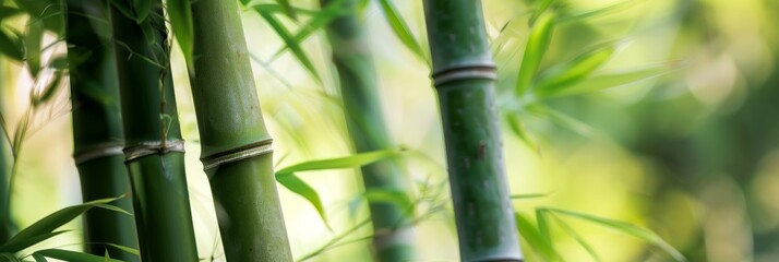 Canvas Print - Close-up shot of bamboo stalks, representing growth, resilience, strength, tranquility, and harmony.