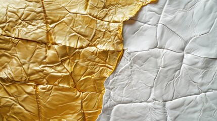 Sticker - White leather texture combined with gold leather