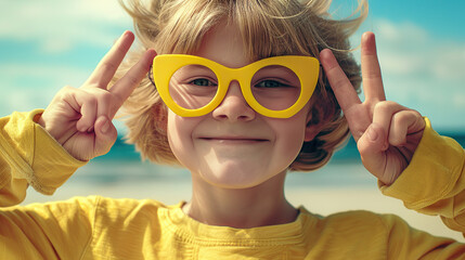 Wall Mural - Child with sunglasses