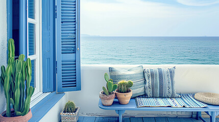 Wall Mural - View of the sea and balcony