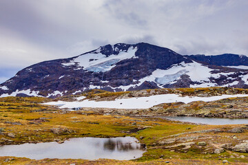 Sticker - Mountains landscape. Norwegian route Sognefjellet