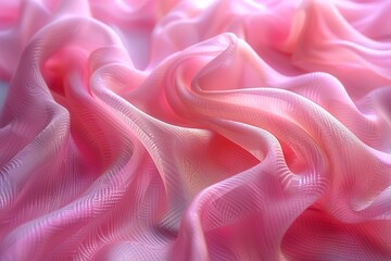 Canvas Print - A pink fabric with a wavy pattern