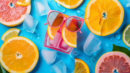 A colorful image capturing the essence of a cool summer, showcasing vibrant hues and refreshing elements typical of the season. This summer stock image radiates joy and relaxation, epitomizing the per