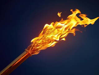 Wall Mural - Close-up of flames on wooden skewer