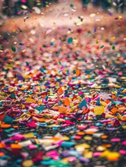 Canvas Print - Confetti Falling From Sky