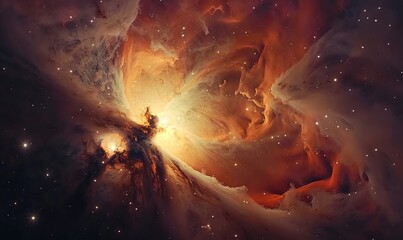 Wall Mural - the ethereal glow of the orion nebula, a stellar nursery where young stars emerge from clouds of gas