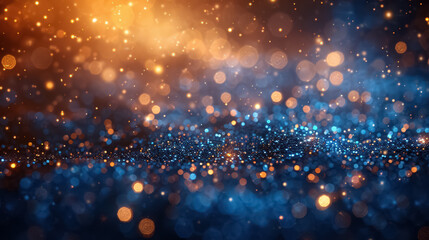 Wall Mural - Blue and gold Abstract background and bokeh on New Year's Eve