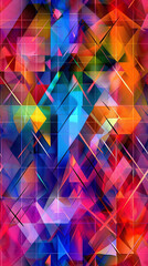 Aufkleber - Geometric shapes are forming a colorful seamless pattern, shining with vivid colors