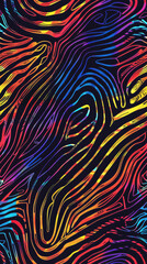 Aufkleber - Vibrant wavy stripes interweaving in a seamless rainbow pattern