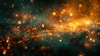 Wall Mural - Dark green and gold Abstract background and bokeh on New Year's Eve