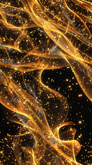 Poster - Seamless abstract golden waves pattern, ideal for technology, science, or design websites and blogs