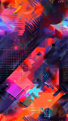 Aufkleber - Creating a contemporary geometric pattern with a vibrant color scheme