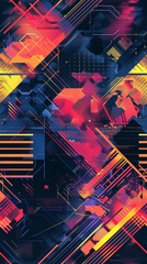 Aufkleber - Abstract geometric shapes in a modern seamless background design