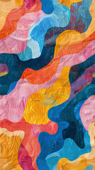 Aufkleber - Dynamic and colorful abstract seamless pattern featuring intertwining organic shapes for a visually captivating design