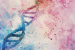 © mila103 - A watercolor painting of a DNA strand with a pink background