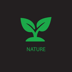 Poster - Leaf nature symbol web icon logo template design vector image 