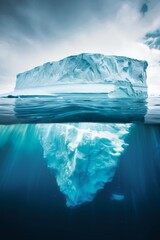 Photorealistic beautiful antarctic sea iceberg Generative AI