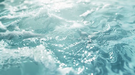 Photorealistic blue water in the pool close-up Generative AI