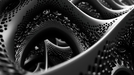 3D black and white abstract background with complex pattern and high contrast. Suitable for striking editorial designs. Featured product display Or an amazing web header?