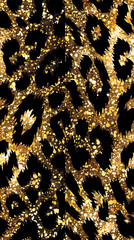 Aufkleber - Seamless pattern combining a classic leopard print with a luxurious gold texture