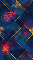Aufkleber - Energetic fusion of vibrant colors and bold geometric shapes in a captivating abstract seamless pattern, ideal for adding a contemporary flair