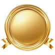 © AvalgArt - Luxurious gold emblem with ribbons on a transparent background, ideal for awards or premium branding.