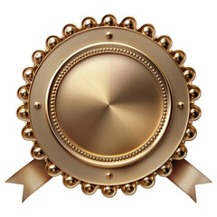 Wall Mural - Luxurious gold emblem with ribbons on a transparent background, ideal for awards or premium branding.