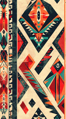 Aufkleber - Modern wallpaper design featuring colorful geometric shapes in a pattern
