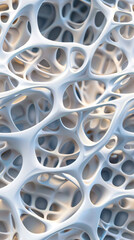 Aufkleber - White seamless pattern creating a 3d organic shape, ideal for backgrounds and textures