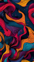 Poster - Vibrant abstract pattern with a contemporary design creating a mesmerizing seamless background
