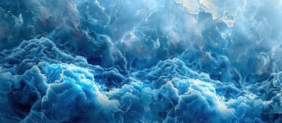 Wall Mural - Abstract Blue and White Swirling Landscape