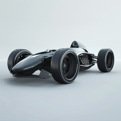 Wall Mural - Sleek Black Formula One Racing Car with Modern Aerodynamic Design
