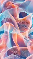 Fototapete - Seamless pattern with a mesmerizing flow of abstract shapes and lines, creating a sense of movement and depth