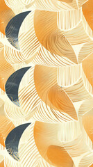 Poster - Modern seamless pattern with geometric shapes overlapping to create a three-dimensional effect
