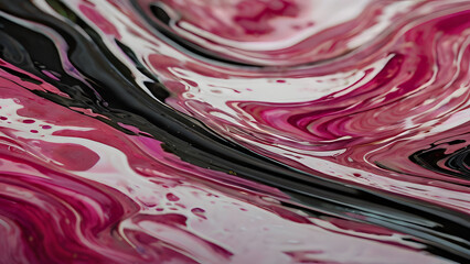 Wall Mural - black, pink and white paint abstract	