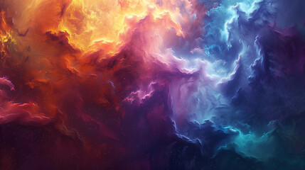 Wall Mural - breathtaking cosmic nebula swirls in vivid colors, creating an ideal abstract and wallpaper backgrou