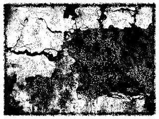 Wall Mural - Texture of damaged wall. Scratched and cracked grunge urban background Texture Vector. Dust overlay distress grainy grungy effect. Monochrome distressed texture.