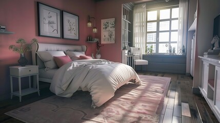 Aufkleber - Epmty Room Interior Design Comfortable : Generative AI