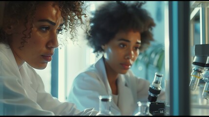Aufkleber - female scientists in the laboratory and dedication but also a reminder of the importance of diversity and representation in shaping the future of science and technology : Generative AI